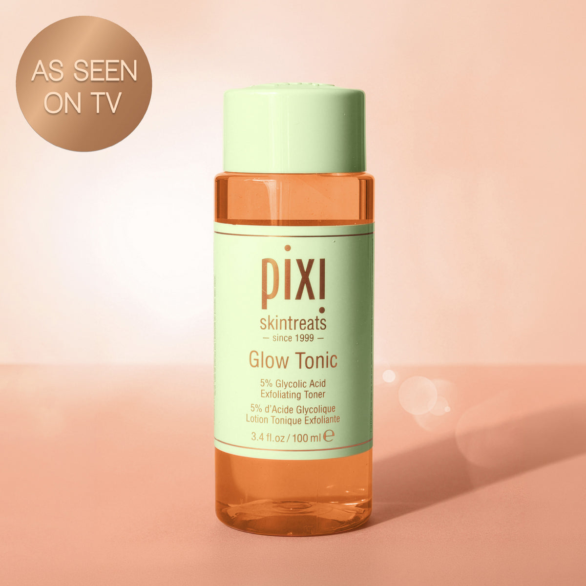 As Seen On TV: Glow Tonic shown on an orange background